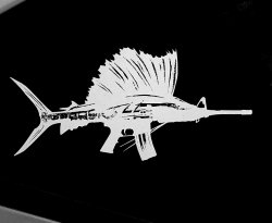 A Salt Weapon Marlin Sailfish Sticker AR15 Rifle Sail Fish Gun Fishing Boat  Tumbler 2nd Amendment Laptop Car Vehicle Window Bumper Decal -  Israel